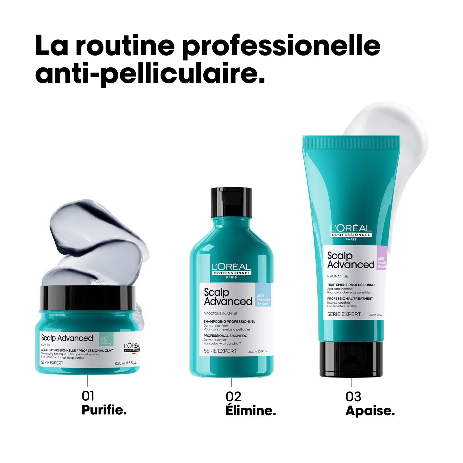 Serie Expert Scalp Advanced - Shampooing Dermo-Clarifiant - Cuirs Chevelus à Pellicules 500 ml