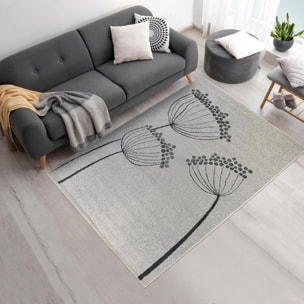 Tapis salon et chambre tissé motif floral LELA