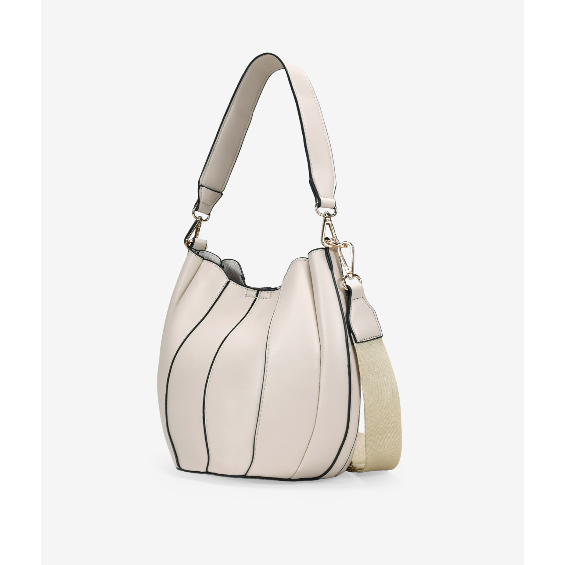 Bolso cubo beige con doble asa