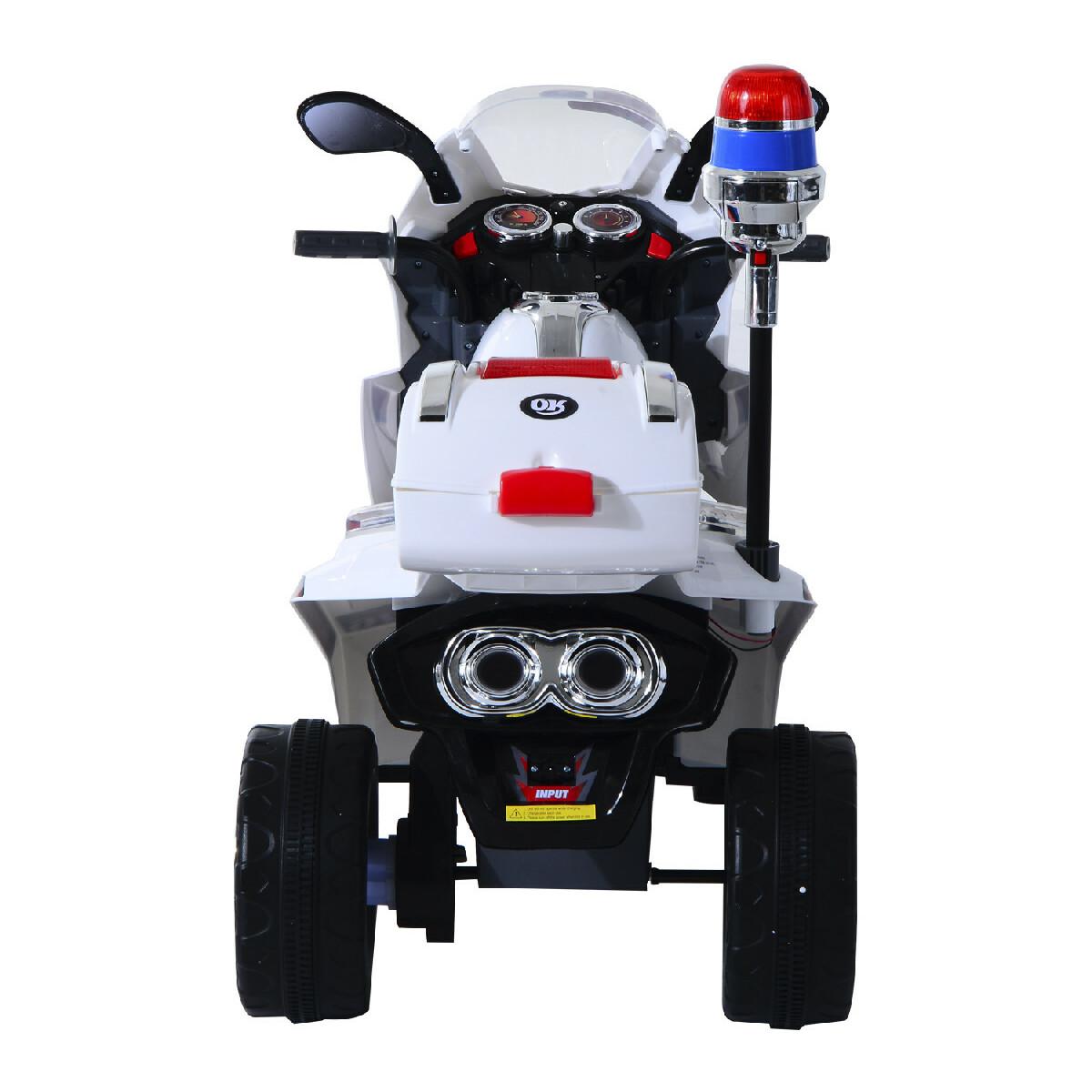 Moto scooter électrique pour enfants modèle policier fonctions sirène et gyrophare