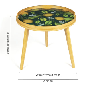 Tavolino Excelsa Boboli in bambù e vetro 48x48x44 cm multicolore