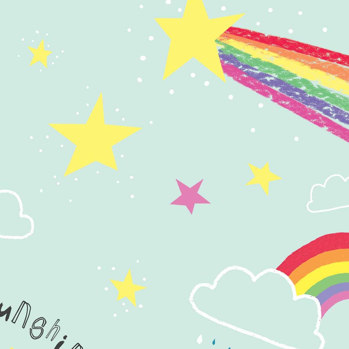 Affiche enfant happy sky Affiche + cadre en bois - Noir