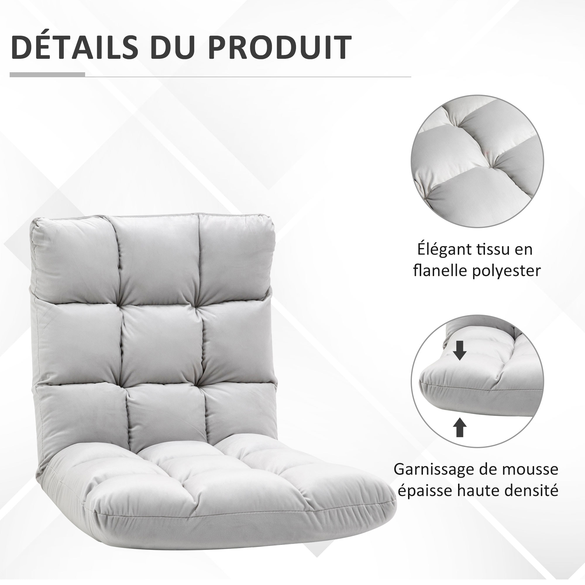 Fauteuil paresseux convertible réglable tissu