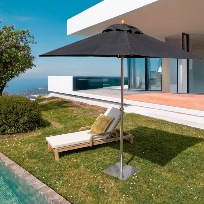 Parasol en aluminium et toile noire 200cm COMETE