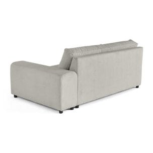 Garance - module d'assise 3 places avec accoudoir droit - en velours côtelé - Gris clair