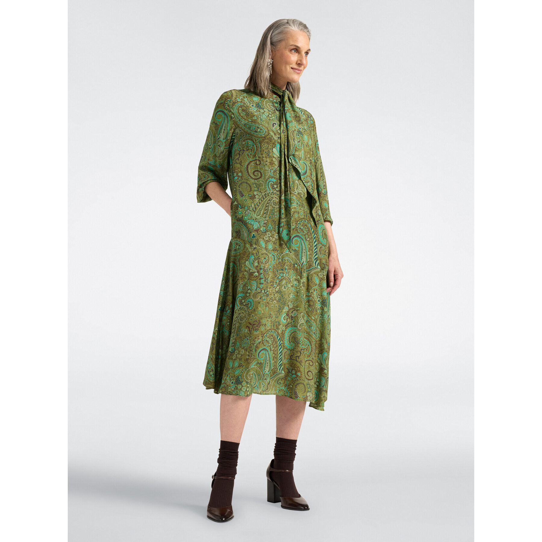 Elena Mirò - Abito in viscosa stampata - Verde