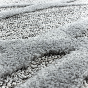 PISA - Tapis de salon à motif artistique gris - PIS4706GRI
