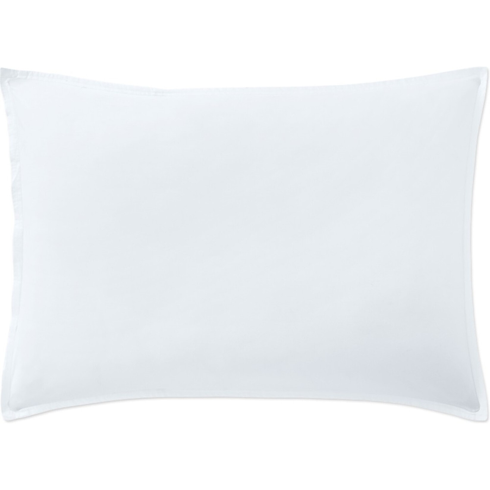 Paire de Taies D'oreiller Avec Volant 100% Percale De Coton Lavé Blanc Nuage