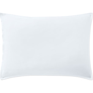 Paire de Taies D'oreiller Avec Volant 100% Percale De Coton Lavé Blanc Nuage