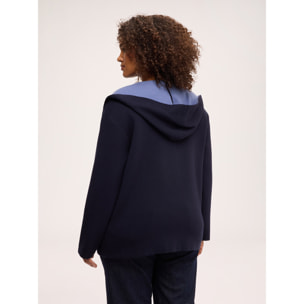 Fiorella Rubino - Abrigo de punto bicolor - Azul