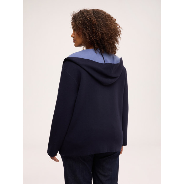 Fiorella Rubino - Abrigo de punto bicolor - Azul