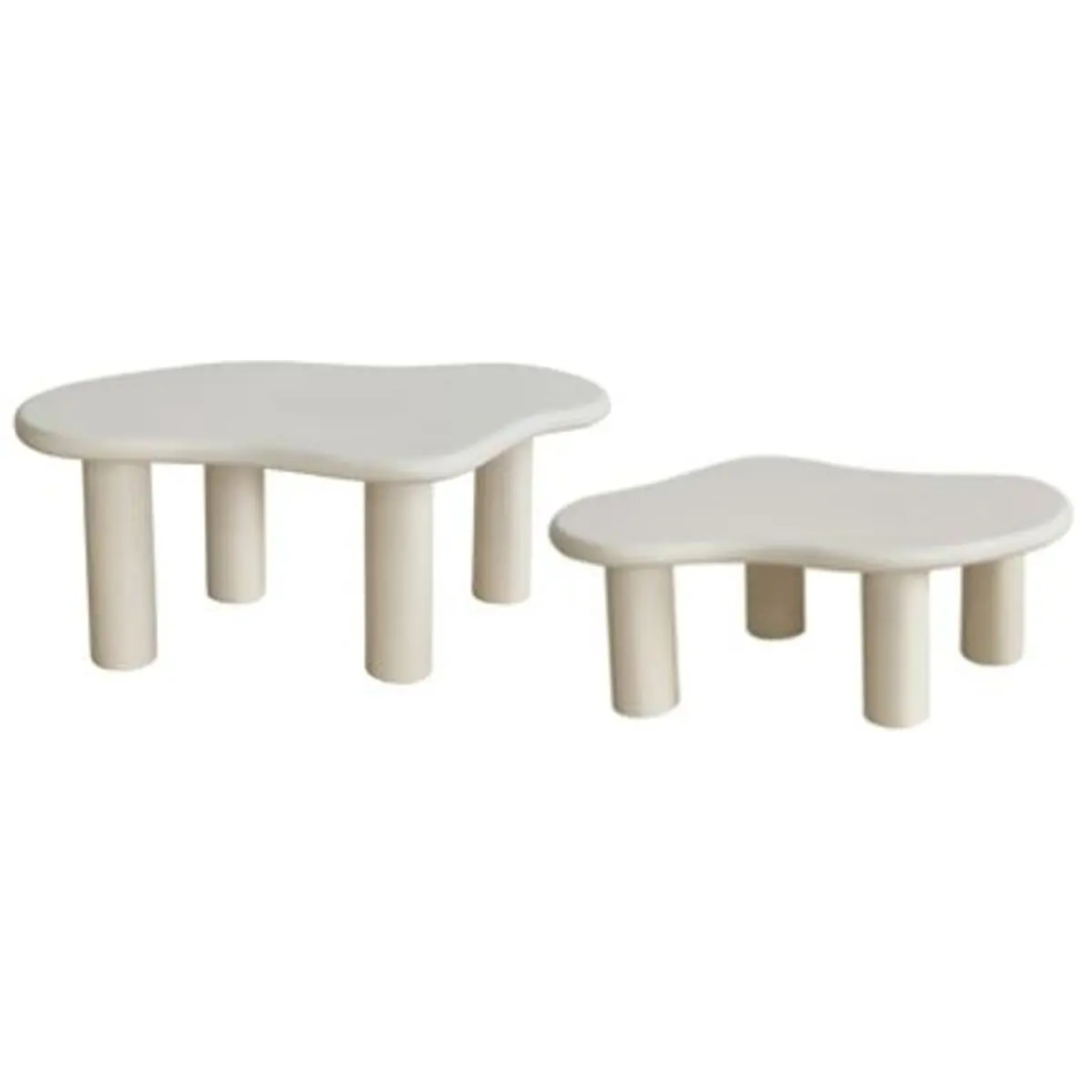 Lot de 2 tables basses Olao ivoire 100x60cm