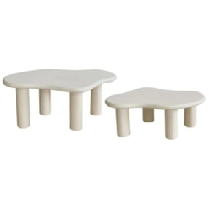 Lot de 2 tables basses Olao ivoire 100x60cm