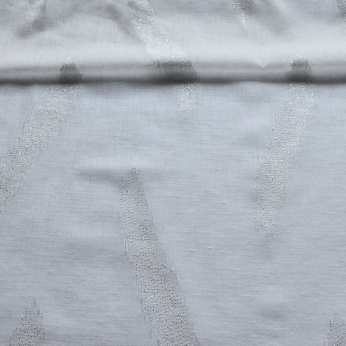 Tissu jacquard géométrique - Argent