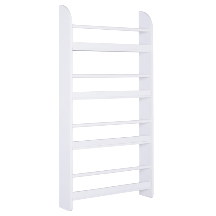 Librerías de Pared con 4 Estantes de Madera 59x12x113cm Blanco