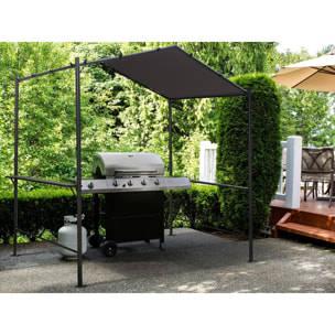 Pergola tonnelle pour barbecue - 277 x 149 cm - Anthracite