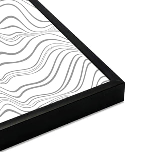 Affiche encadrée soleil abstrait lignes modernes Affiche + cadre en métal - Noir