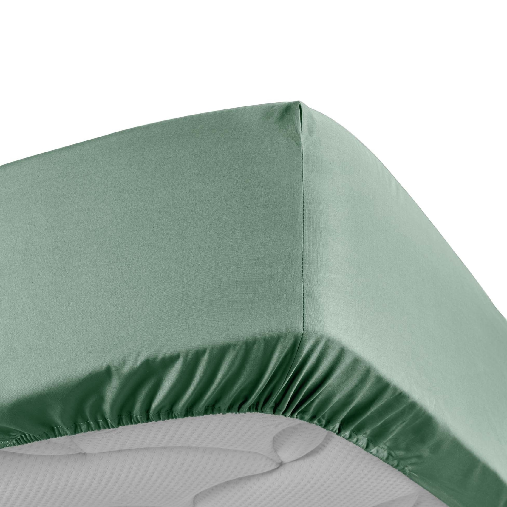 Drap Housse Uni 100% Percale de Coton ORIGINE - Vert tilleul