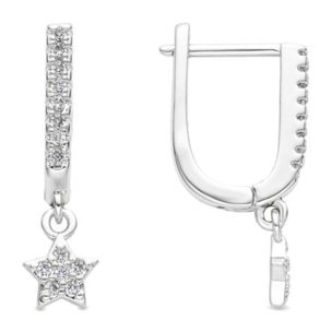 Pendientes acabado plata y Circonita Brillante