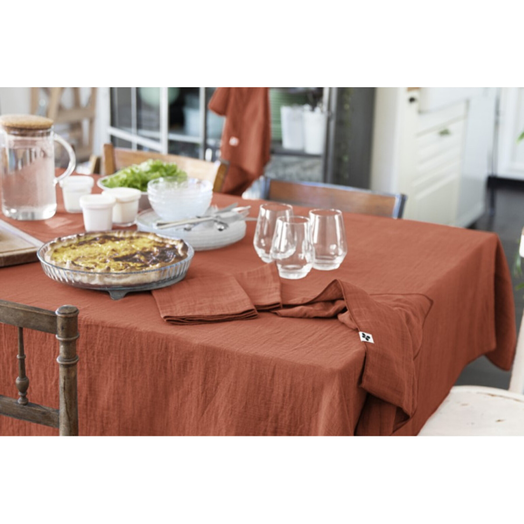 Lot de 3 serviettes 40x40 cm en gaze de coton - 10 coloris - GAIA