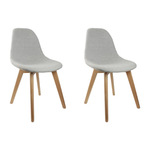 Chaise Scandinave En Tissu Grise - Lot De 2