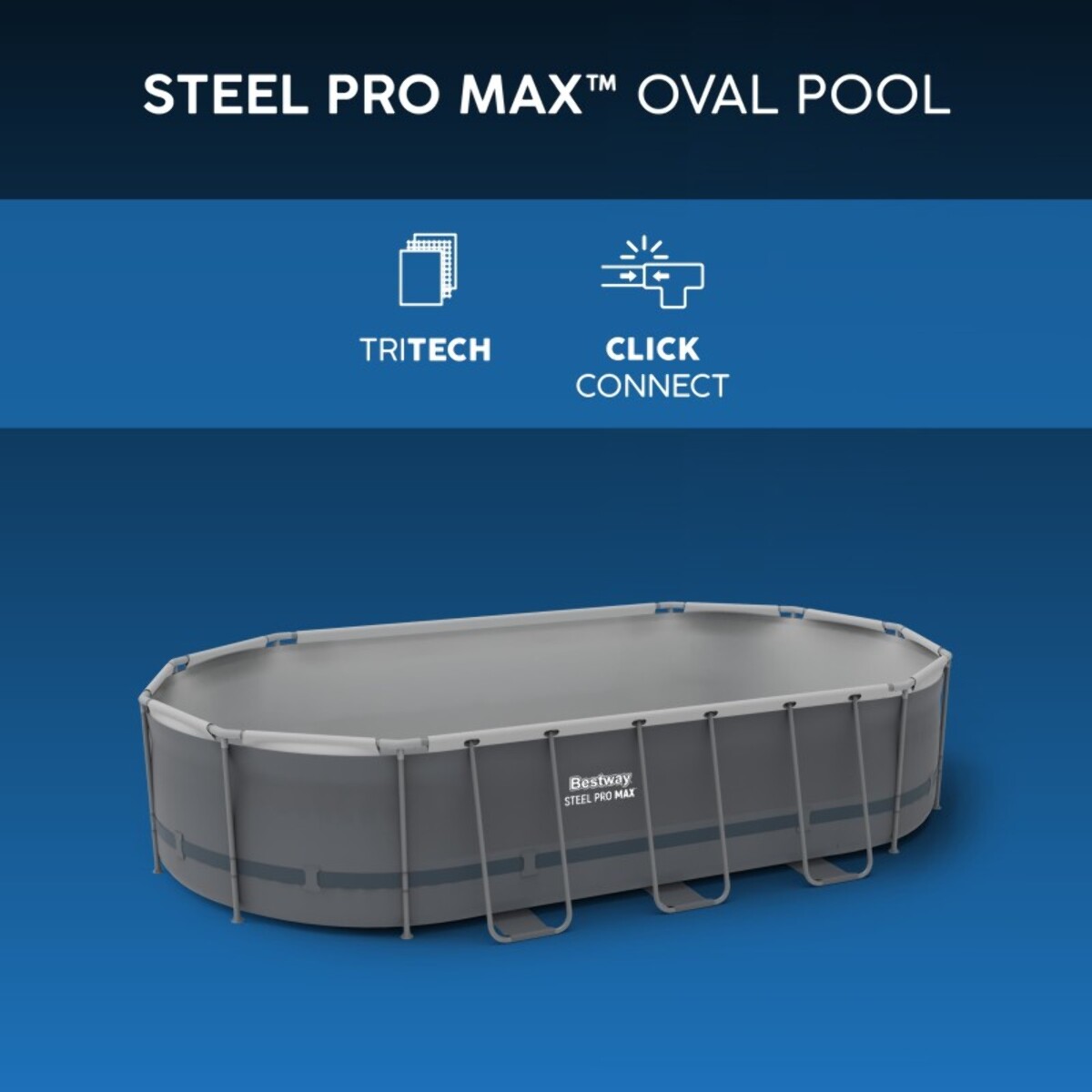 Bestway Piscine hors sol tubulaire ovale Bestway Steel Pro Max 549 x 274 x 122 cm gris