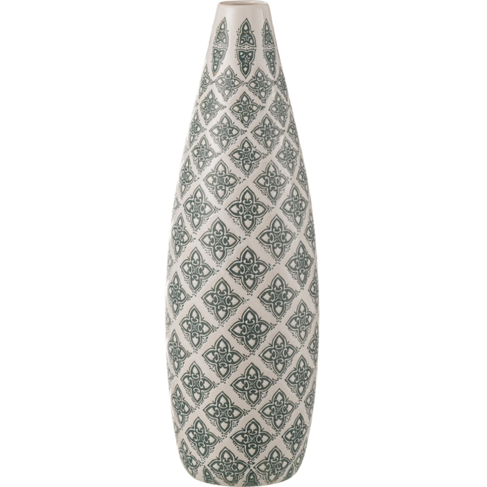 J-Line vase Kousa - porcelaine - bleu/blanc - 53 cm de hauteur