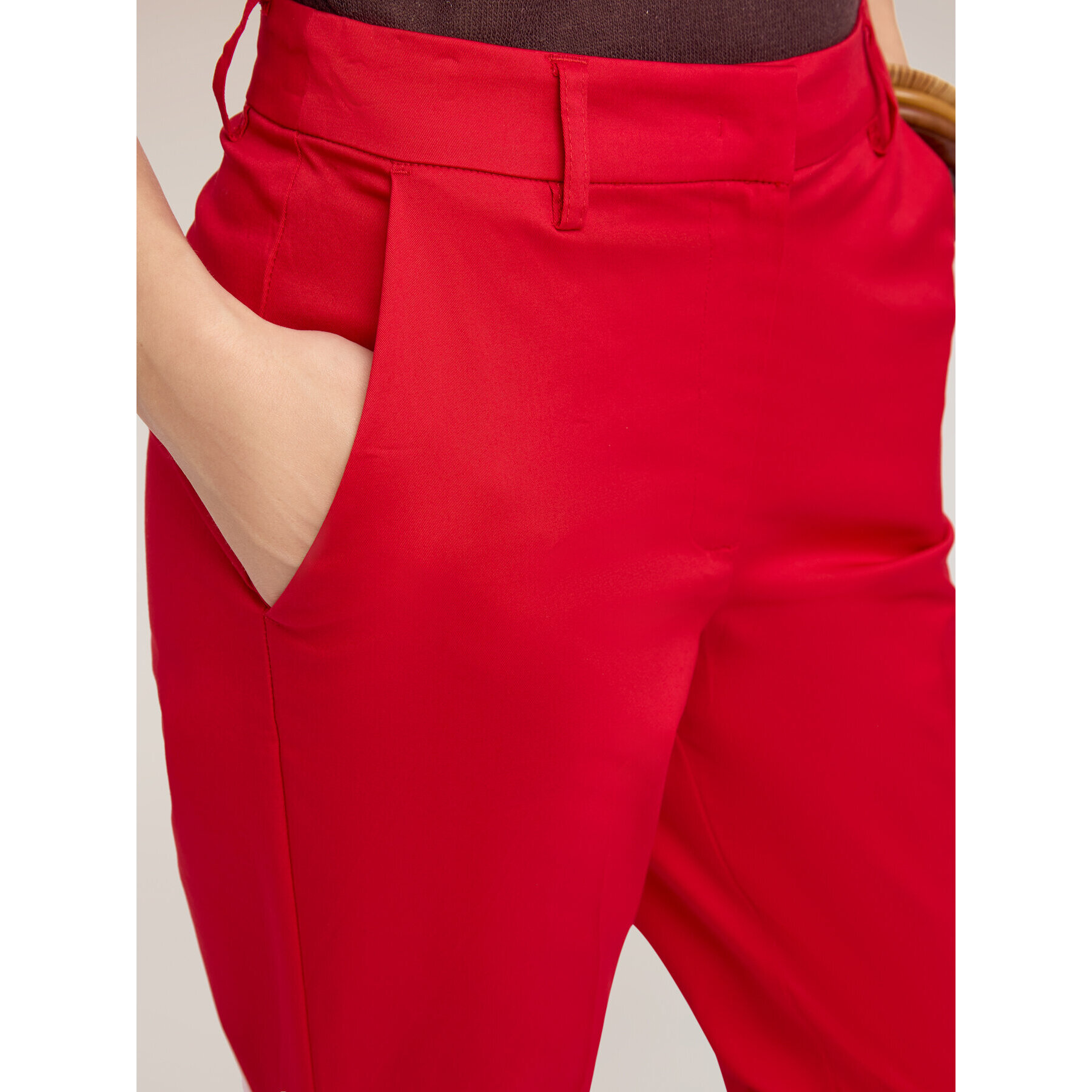 Motivi - Pantaloni regular slim - Rosso