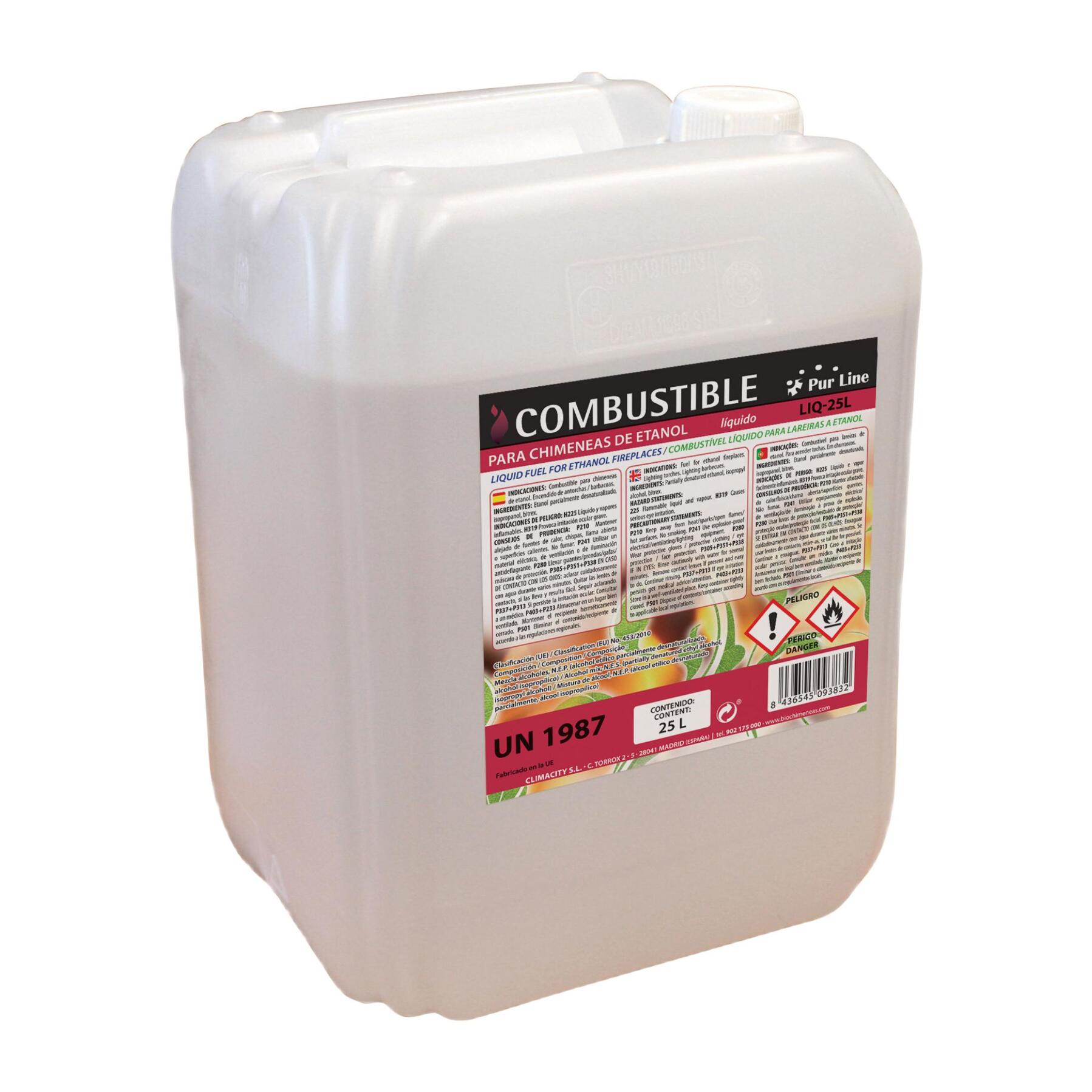 Combustible Etanol de origen natural aroma neutro  garrafa LIQ-25L PURLINE  W