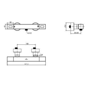 Mitigeur douche thermostatique Universal rectangle Or brossé