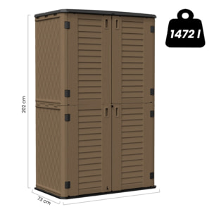 Armadio contenitore alto in resina marrone 125x73x202 cm – Andy