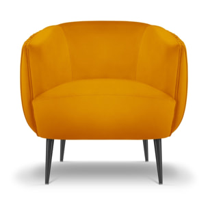 Fauteuil "Cyrille" en velours orange