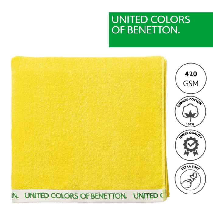 Toalla de playa velour amarillo benetton