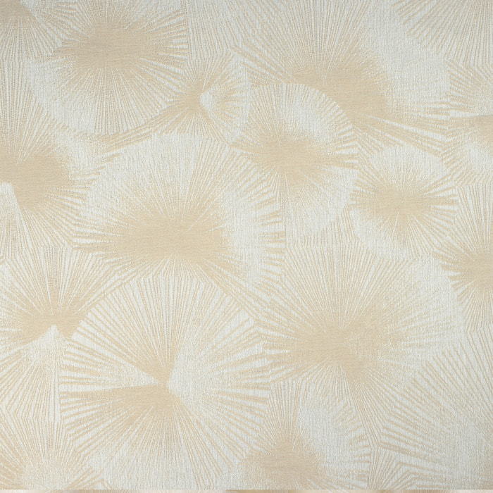 Tissu jacquard motif soleil - Beige