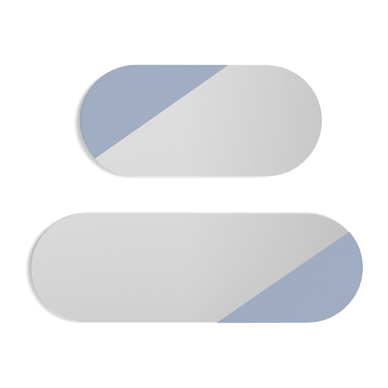 Set de espejos ovalados Aire haya azul 90/65x30x2 cm