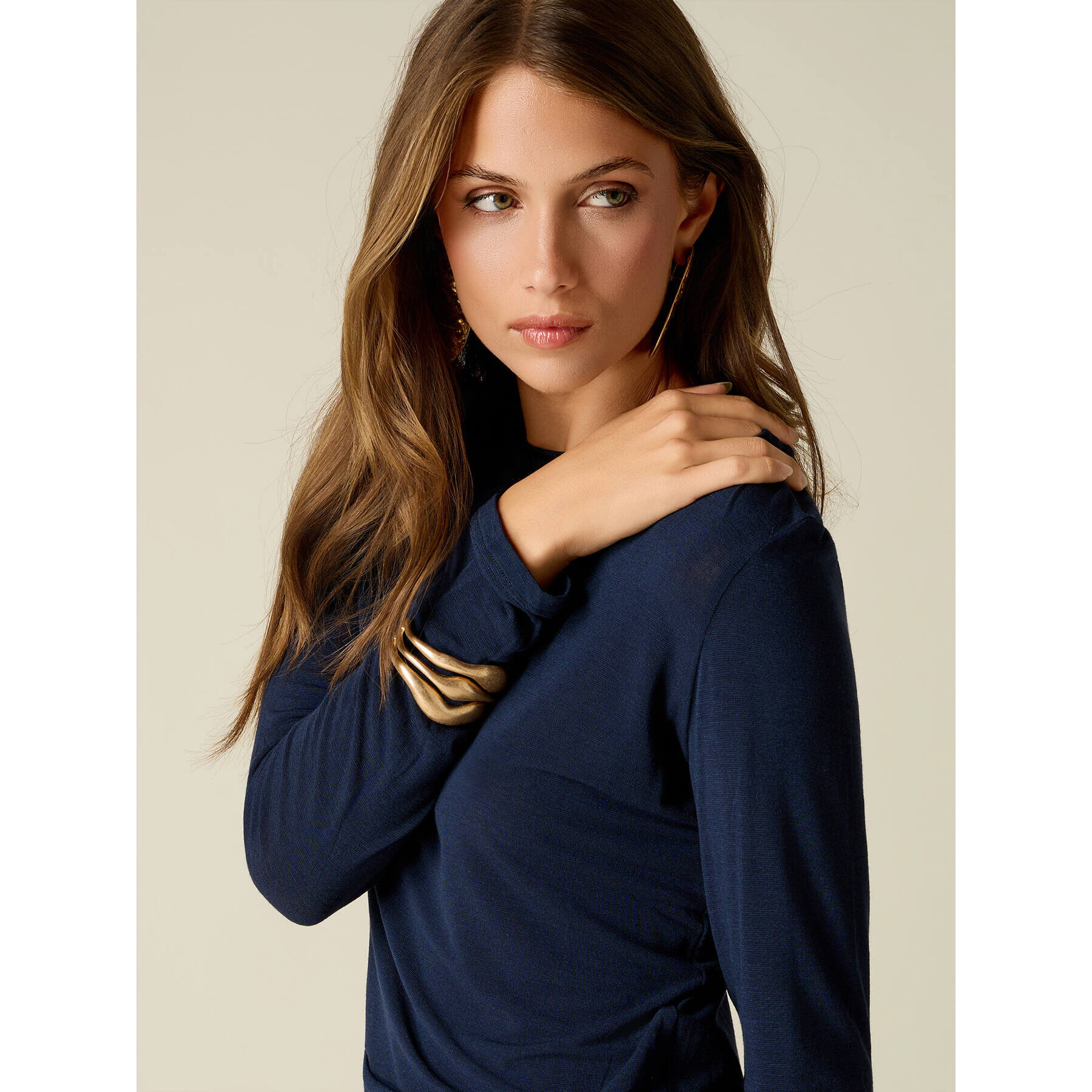 Oltre - T-shirt misto cashmere - Blu