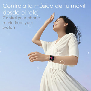 DAM Smartwatch QX7 Pro. Llamadas Bluetooth, más de 100 modos deportivos. Monitor cardiaco, O2, glucosa y de tensión. 4x1,1x4,7 Cm. Color: Blanco