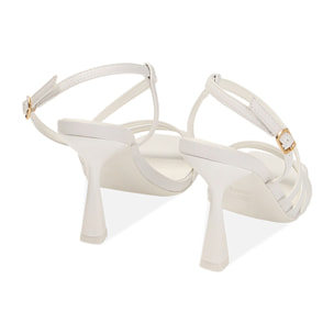 Sandali bianchi, tacco 9,5 cm