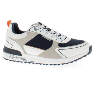 Armata di Mare Scarpe Uomo Sneakers Vintage Running con Soletta Rimovibile in Memory Foam AMU 1N947 Off White Navy