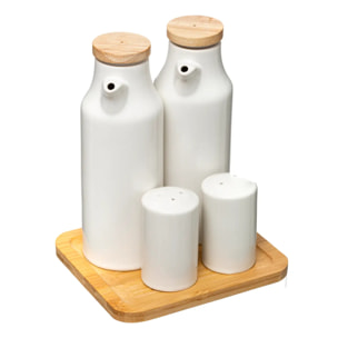 Set huile/vinaigre/poivre céramique "Seramik" blanc