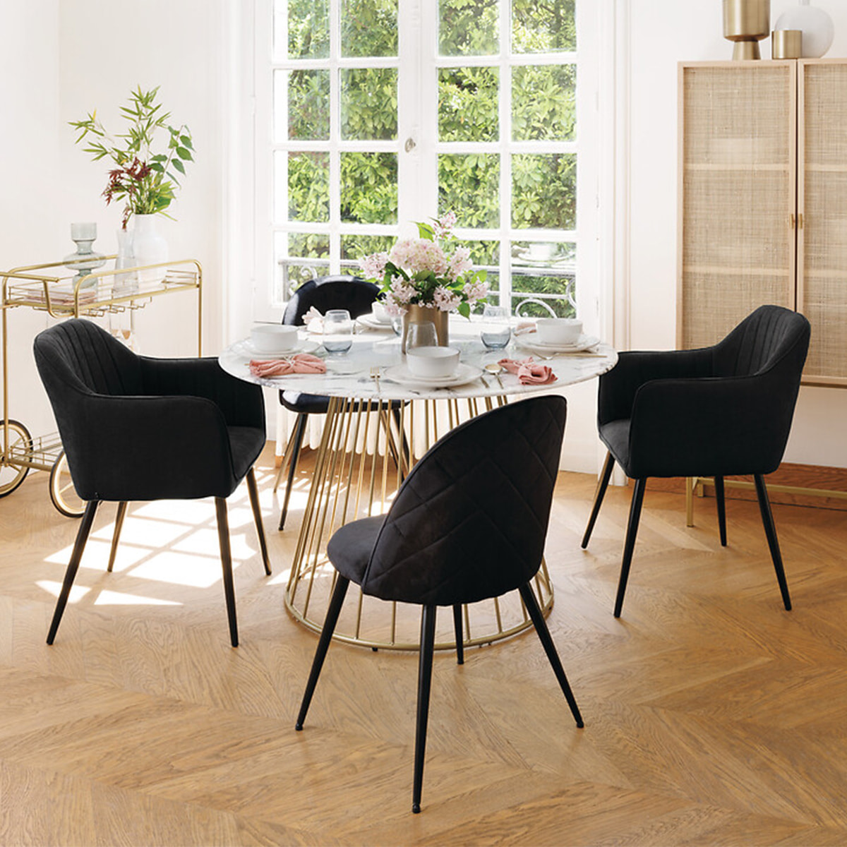 Fauteuil "Visoca" - bois et métal - noir