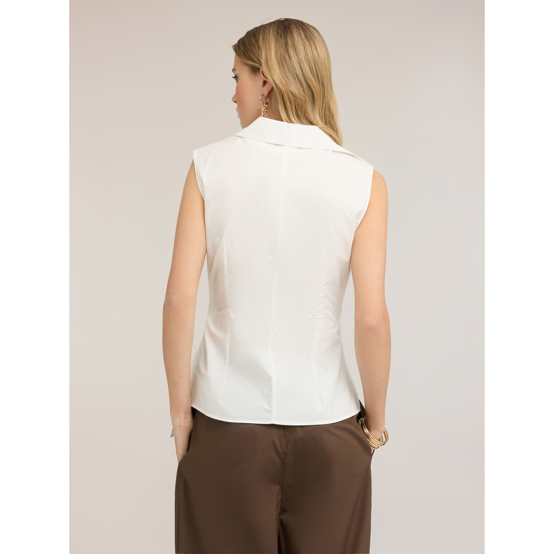 Motivi - Camicia senza maniche con nodo - Bianco