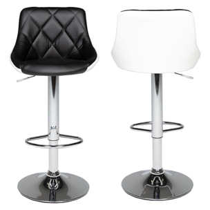 Tabouret de bar noir et blanc JASPER