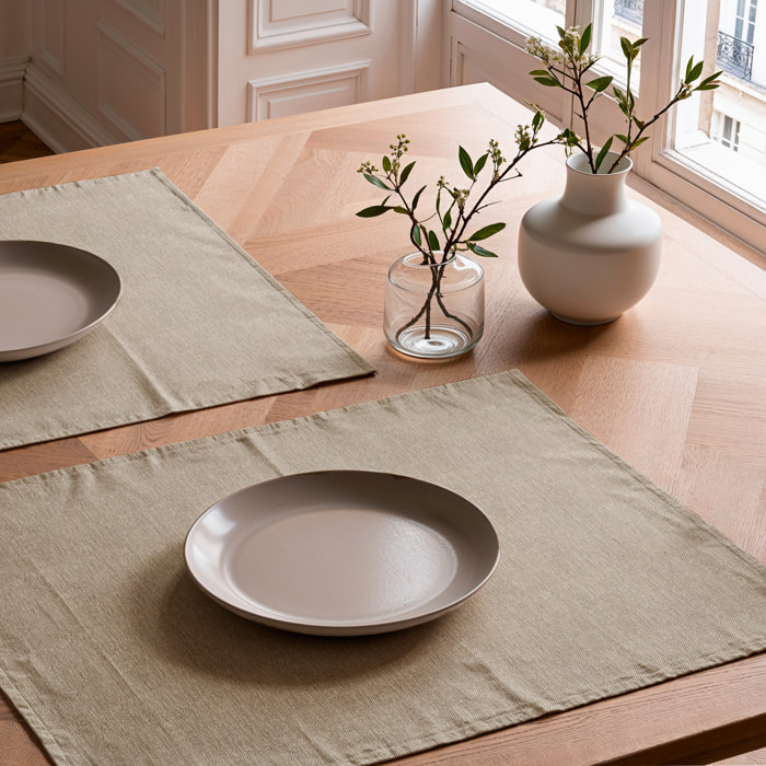 Pack de dos manteles individuales INDRA BEIGE