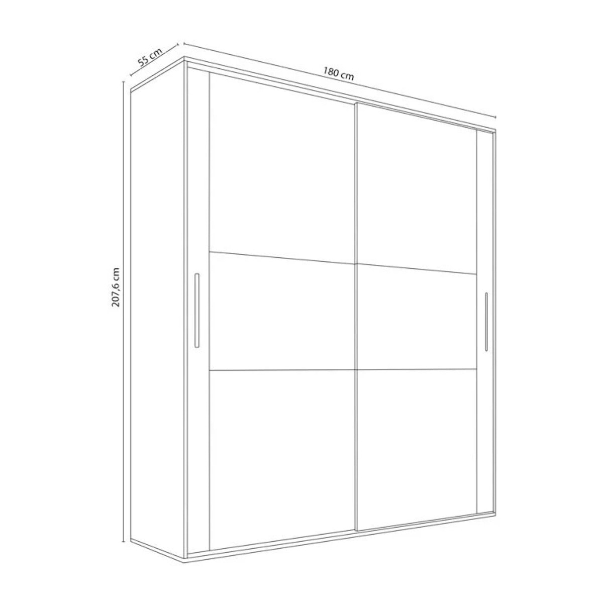 Armario de puertas correderas y gran capacidad en cambria y blanco 180x207,6 cm Uniq Cambria - Blanco