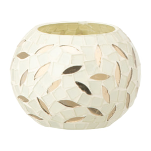 J-Line bougeoir Bal - verre - blanc/argent - small