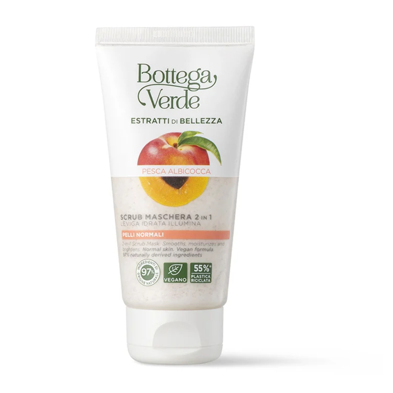 Estratti di bellezza - Mascarilla exfoliante 2 en 1 - Melocotón y Albaricoque - alisa, hidrata e ilumina - pieles normales (75 ml)
