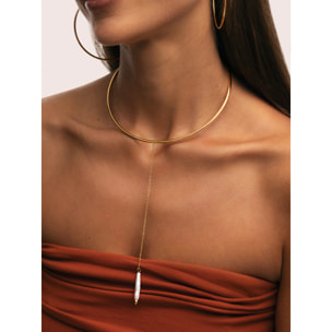 Choker Y Pearl Acero Baño Oro