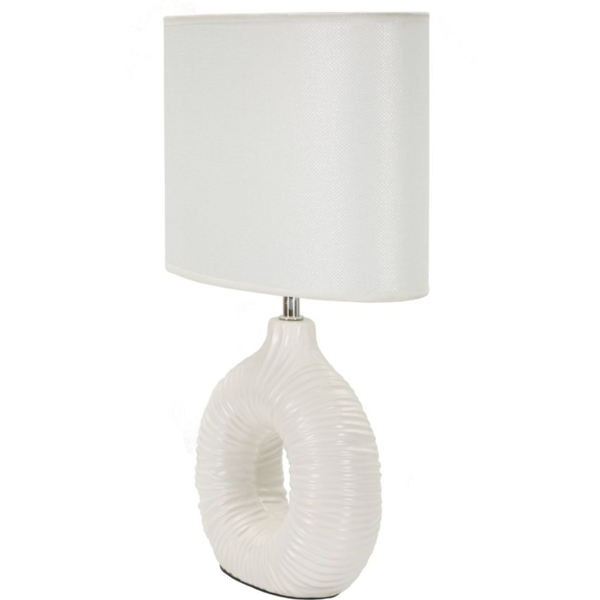 LAMPADA DA TAVOLO SETA BIANCA CM 28,5X15X43