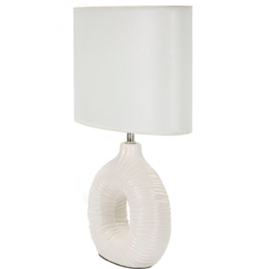 LAMPADA DA TAVOLO SETA BIANCA CM 28,5X15X43